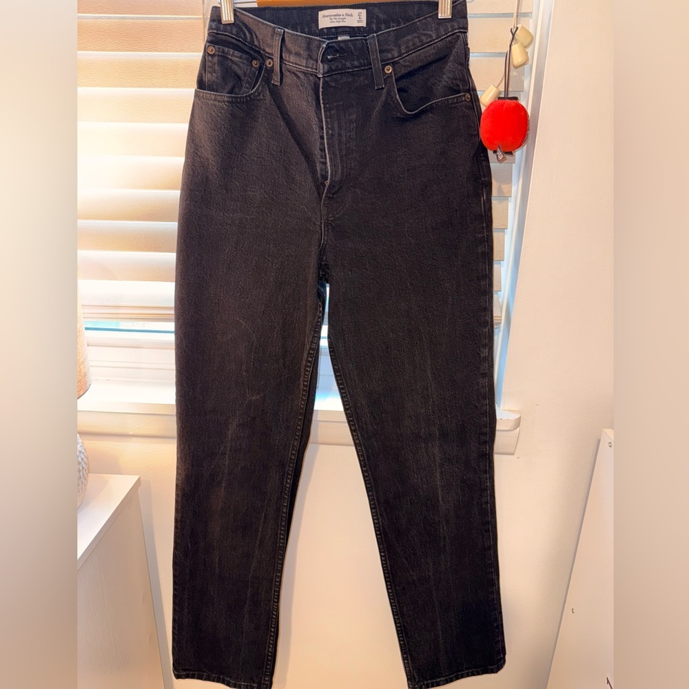 Abercrombie & Fitch Black Jeans - Curve Love Ultra High Rise 90s Straight